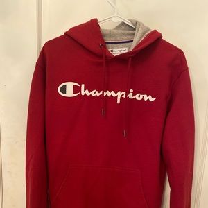 Men’s red Champion hoodie